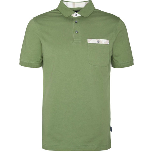 Pea Green Barbour Mens Hirstly Polo Shirt