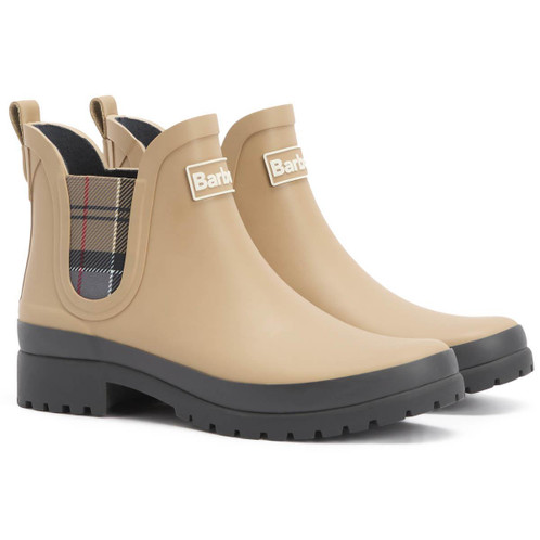 Beige/Dress Tartan Barbour Womens Mallow Ankle Wellington Boots
