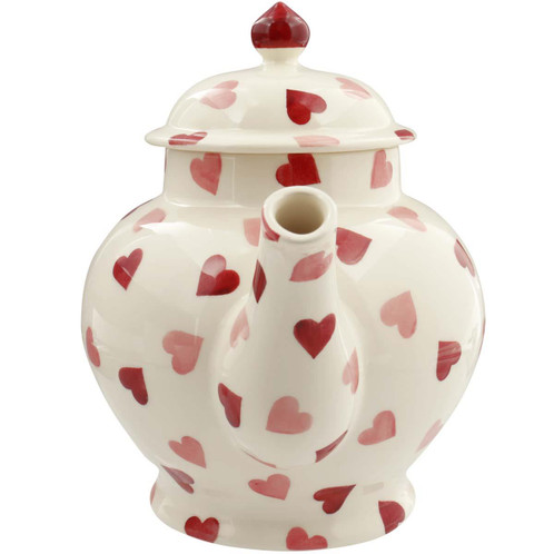 Emma Bridgewater Pink Hearts 4 Mug Teapot FRONT