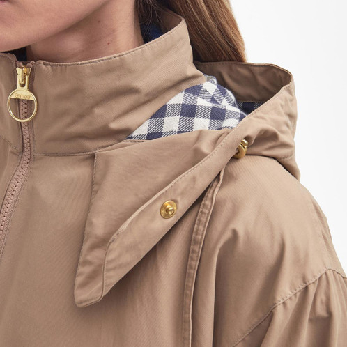 Light Trench/Summer Navy/Ecru Barbour Womens Perez Showerproof Jacket Hood