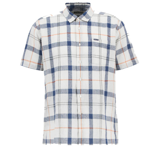Sea Haze Tartan Barbour Mens Croft Short Sleeve Summer Shirt