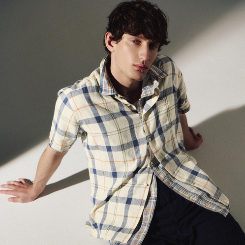 Sea Haze Tartan Barbour Mens Croft Short Sleeve Summer Shirt Lifestyle 2