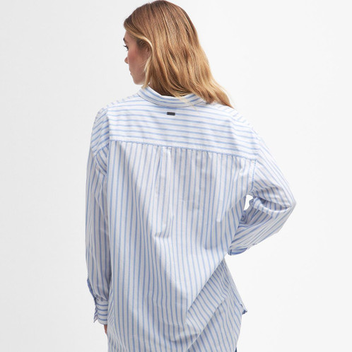 White/Blue Stripe Barbour Womens Nicola Shirt Back