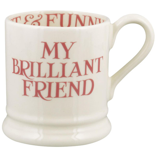 Emma Bridgewater Pink Toast My Brilliant Friend Half Pint Mug Emma Bridgewater Pink Toast My Brilliant Friend Half Pint Mug