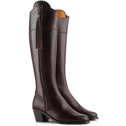 Mahogany Leather Fairfax & Favor Womens Heeled Regina Boot