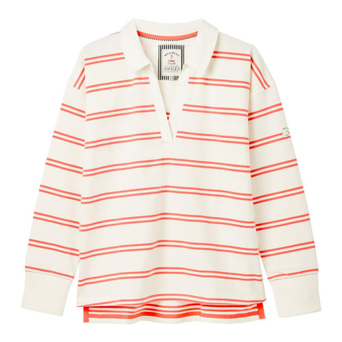 Coral Stripe Joules Womens Bayside Deckshirt