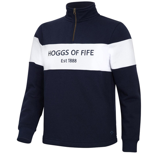 Navy/White Hoggs Of Fife Dumfries 1888 Gents 1/4 Zip Sweatshirt