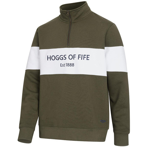 Lovat/White Hoggs Of Fife Dumfries 1888 Gents 1/4 Zip Sweatshirt