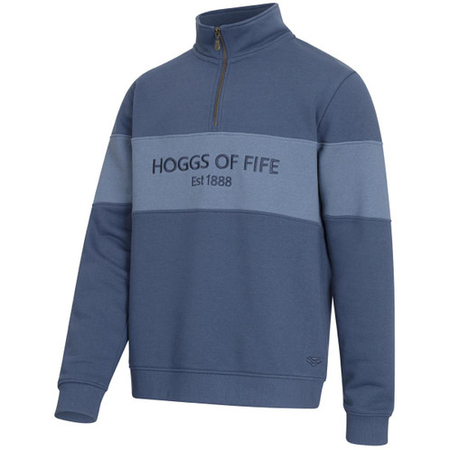 Sea Blue/Vintage Blue Hoggs Of Fife Dumfries 1888 Gents 1/4 Zip Sweatshirt
