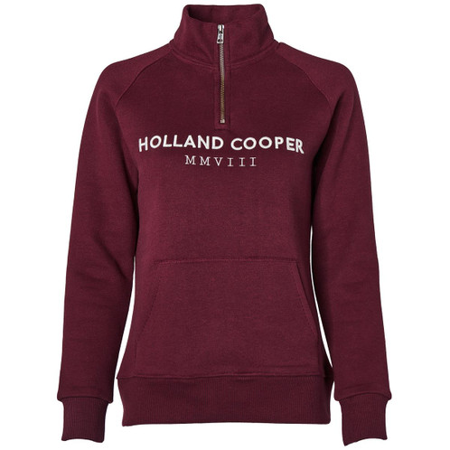 Merlot Holland Cooper Womens Sporting Heritage Zip Henley