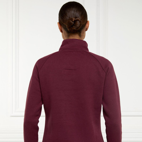 Merlot Holland Cooper Womens Sporting Heritage Zip Henley Back