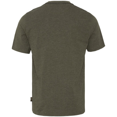 Pine Green Melange Seeland Mens Outdoor T-Shirt Back