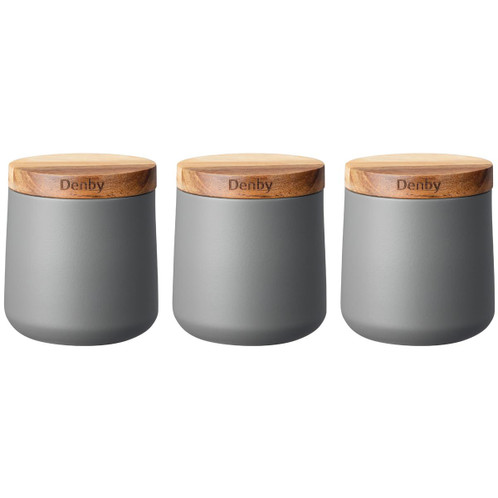 Grey Denby Set of 3 Storage Canisters