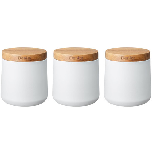 White Denby Set of 3 Storage Canisters