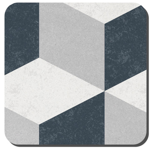 Denby Set of 6 Grey Geometric Square Coasters