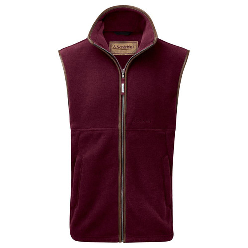 Claret Navy Schoffel Oakham Fleece Gilet