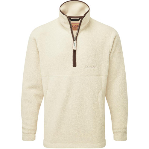 Ecru Schoffel Mens Berkeley Retro Fleece 1/4 Zip