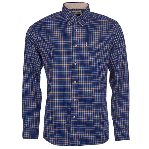 Navy Barbour Mens Bank Tattersall Regular Shirt
