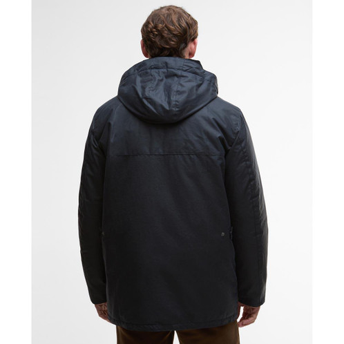 Navy Barbour Mens Bleaberry Wax Jacket Back