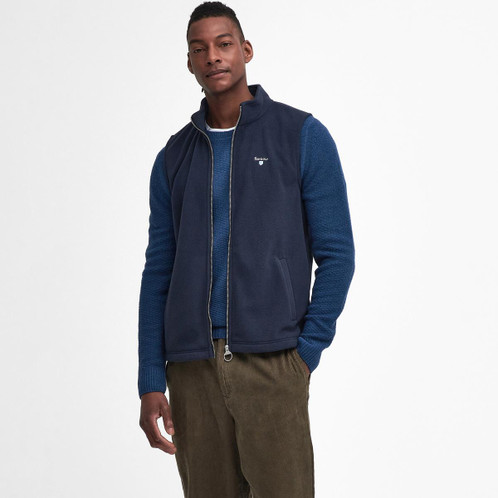 Navy Barbour Mens Essentials Fleece Gilet Model