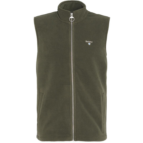 Mid-Olive Barbour Mens Essentials Fleece Gilet