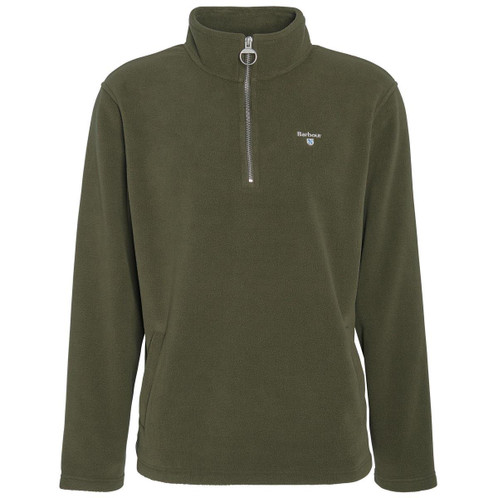 Mid-Olive Barbour Mens Essentials Half Zip Fleece 