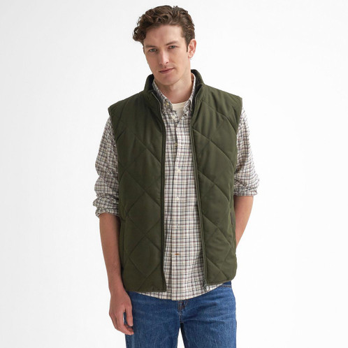 Olive Barbour Mens Hybrid Quilted Gilet Model