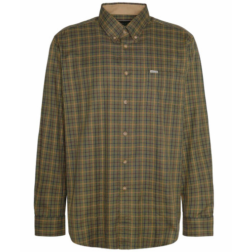 Deep Olive Barbour Mens Sporting Tattersall Regular Shirt