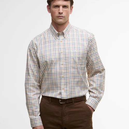 Copper Barbour Mens Sporting Tattersall Regular Shirt