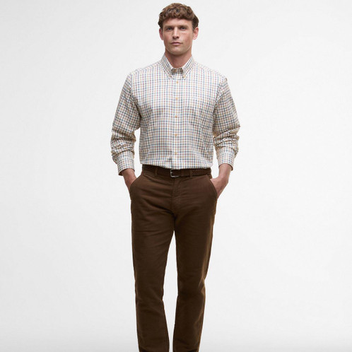 Copper Barbour Mens Sporting Tattersall Regular Shirt