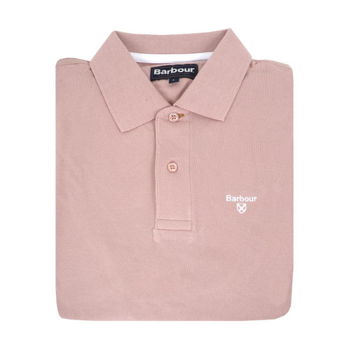 Pink Quartz Barbour Mens Lightweight Sports Polo Shirt