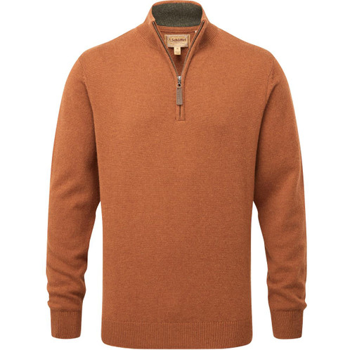 Brick Schoffel Mens Lewis Lambswool 1/4 Zip Jumper