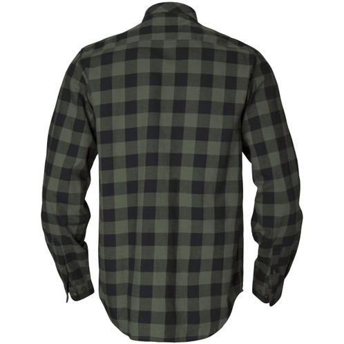 Green Check Harkila Mens Scandinavian Shirt Back