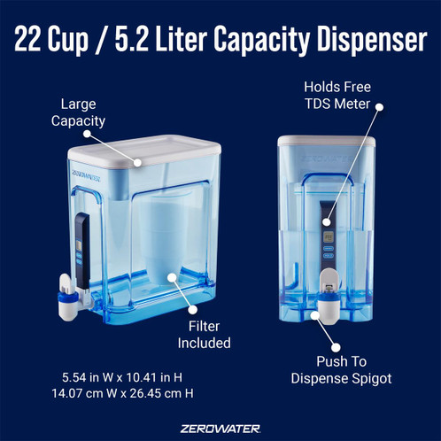 ZeroWater 22 Cup Ready Read Dispenser Jug