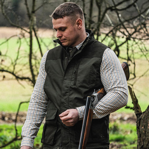 Classic Blue/Classic Brown Check Seeland Mens Oxford Shooting Shirt Lifestyle