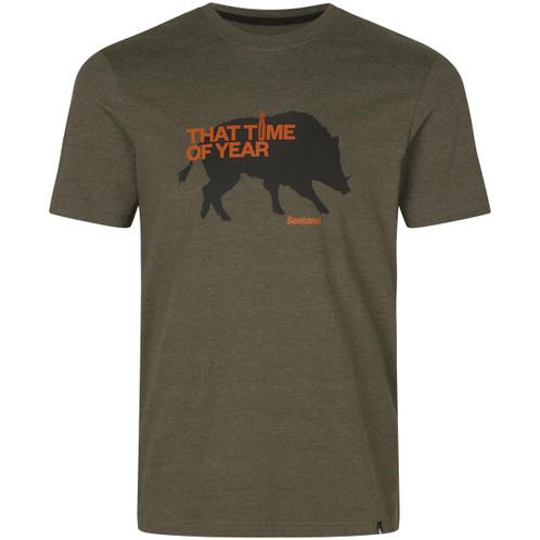 Pine Green Melange Seeland Mens That Time T-Shirt