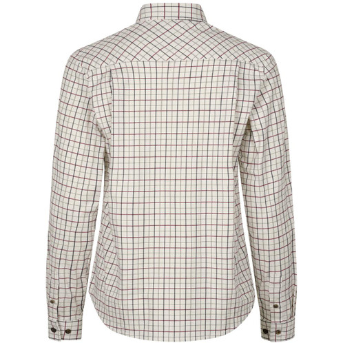Cabernet/Blue Check Seeland Womens Kerry Shooting Shirt Back