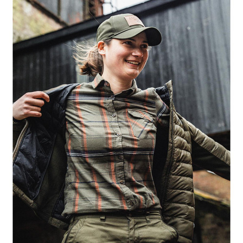 Grape Leaf/Terracotta Check Seeland Womens Skye Flannel Shirt Lifestyle