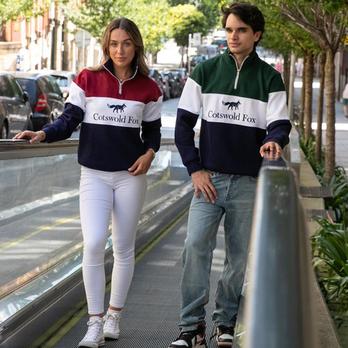Cotswold Fox Green Cirencester Quarter Zip Jumper Lifestyle