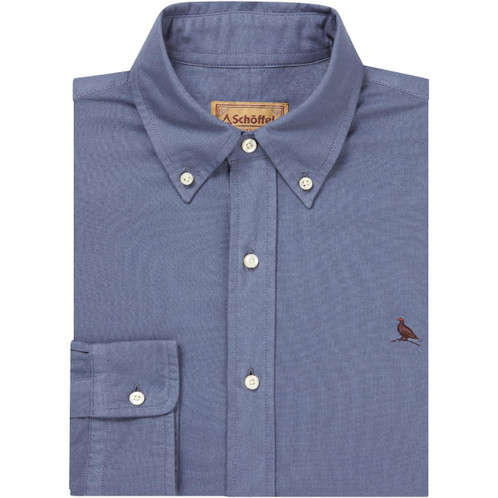 Vintage Navy Schoffel Mens Cavendish Oxford Shirt