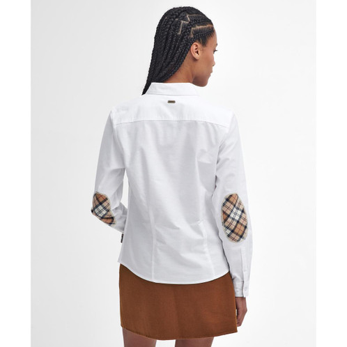 White/Hessian Tartan Barbour Womens Lavender Shirt Model Rear