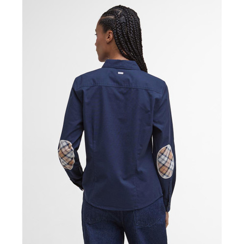 Navy Hessian Barbour Womens Lavender Shirt Back