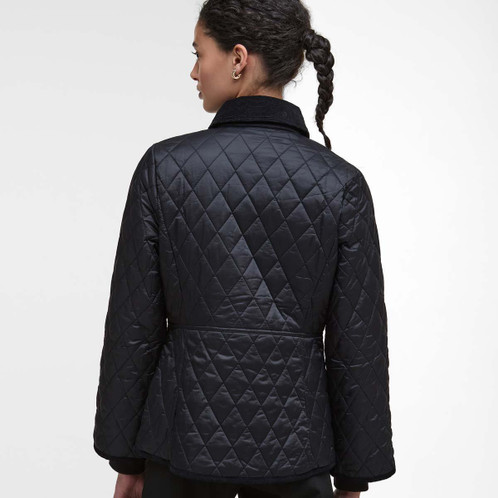 Black Barbour Womens Fitted Beadnell Quilt Jacket Back