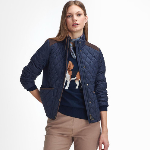 Navy/Classic Barbour Womens Highfield Quilt Jacket