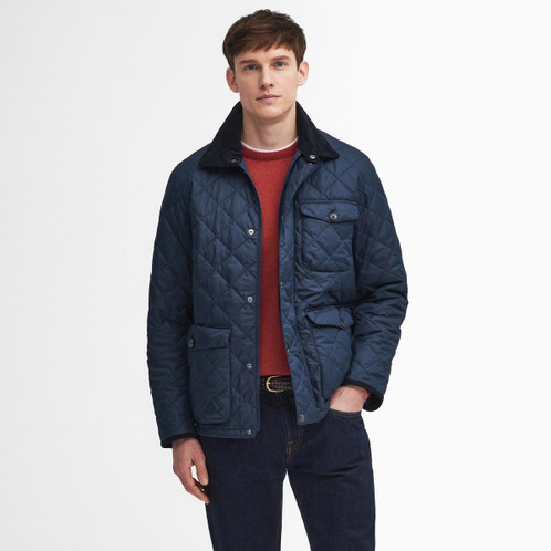 Navy Barbour Mens Hornby Quilted Jacket