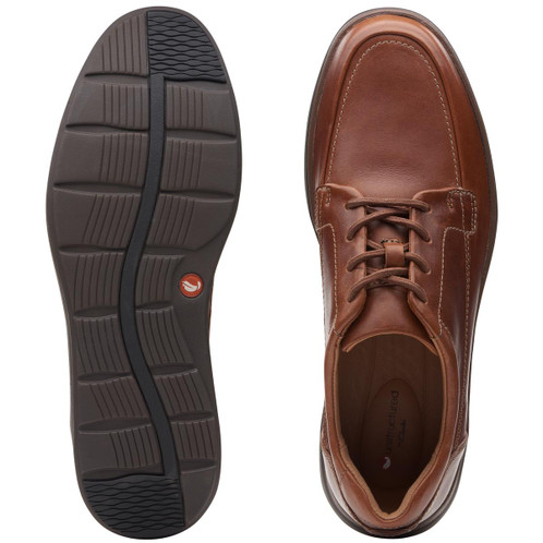 Dark Tan Leather Clarks Mens Un Abode Ease Shoe Sole