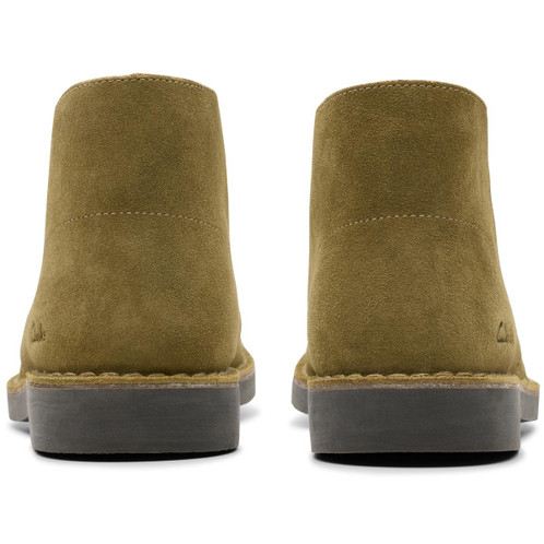 Olive Suede Clarks Mens Desert Boot Evo Back