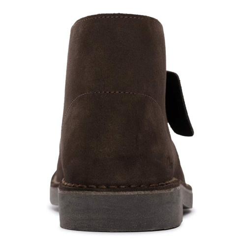Dark Brown Suede Clarks Mens Desert Boot Evo Back