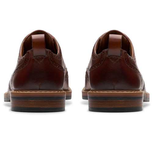 Mid Tan Leather Clarks Mens Aldwin Limit Brogue Shoe Back