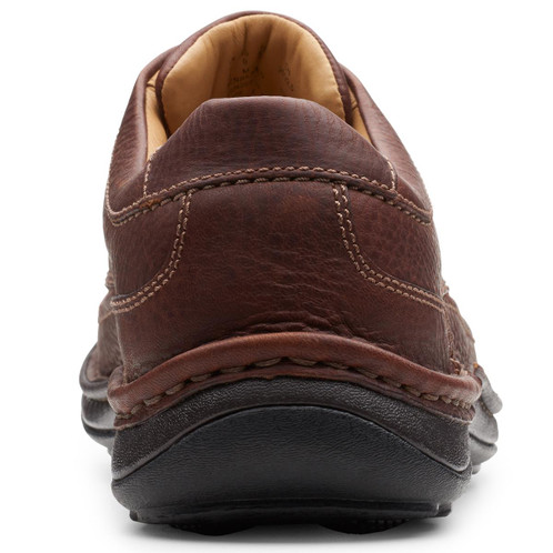 Mahogany Leather Clarks Mens Nature Three Shoe Back